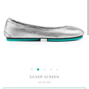 Tieks- EUC size 10 ballet flats silver screen
